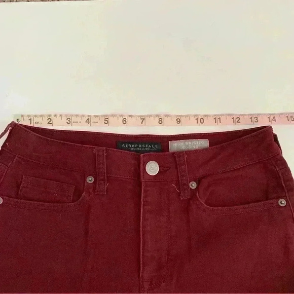 Aeropostale Maroon High Waisted Jegging Women's Size 4 - Picture 9 of 9